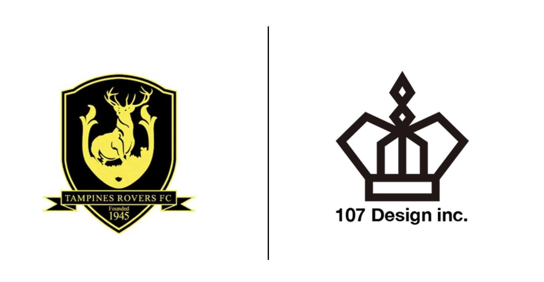 Tampines Rovers FC crest and 107 Design inc. logo